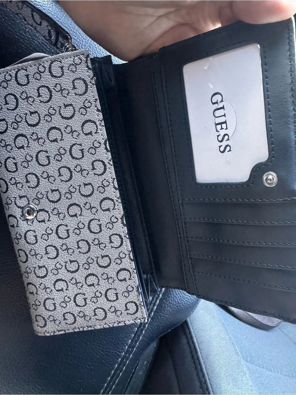 GUESS Gray Logo Signature Wristlet Phone Case with Strap